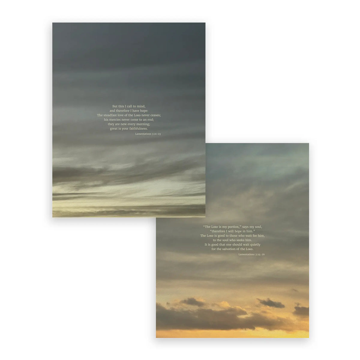 Lamentations3:21-23 & 3:24-26 ESV - Heaven & Nature Co. Scripture Print Set - 11x14 No Frame