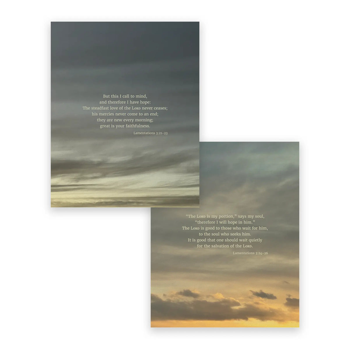 Lamentations3:21-23 & 3:24-26 ESV - Heaven & Nature Co. Scripture Print Set - 8x10 No Frame